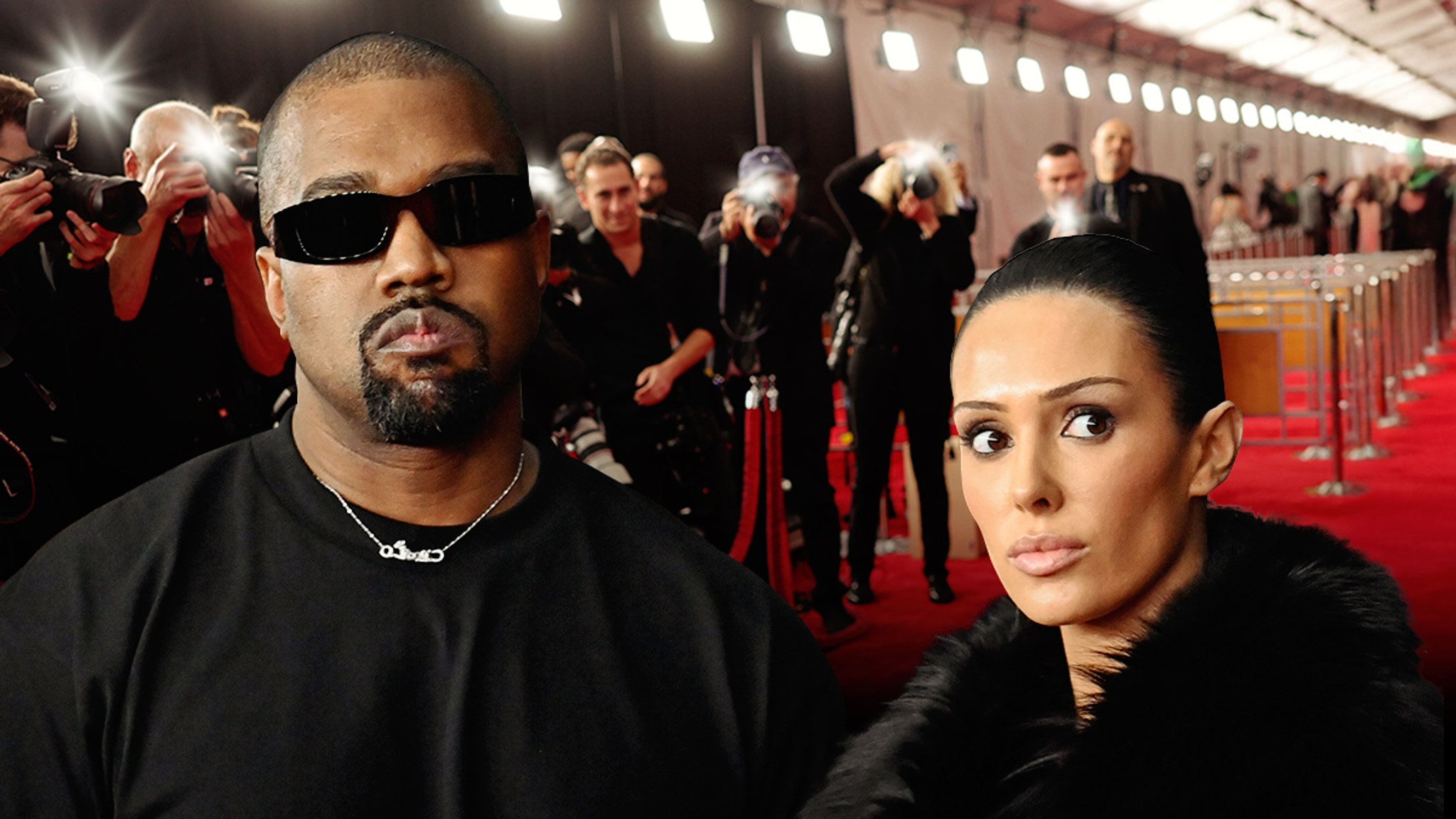 Kanye y Bianca impactan en la alfombra roja Grammys